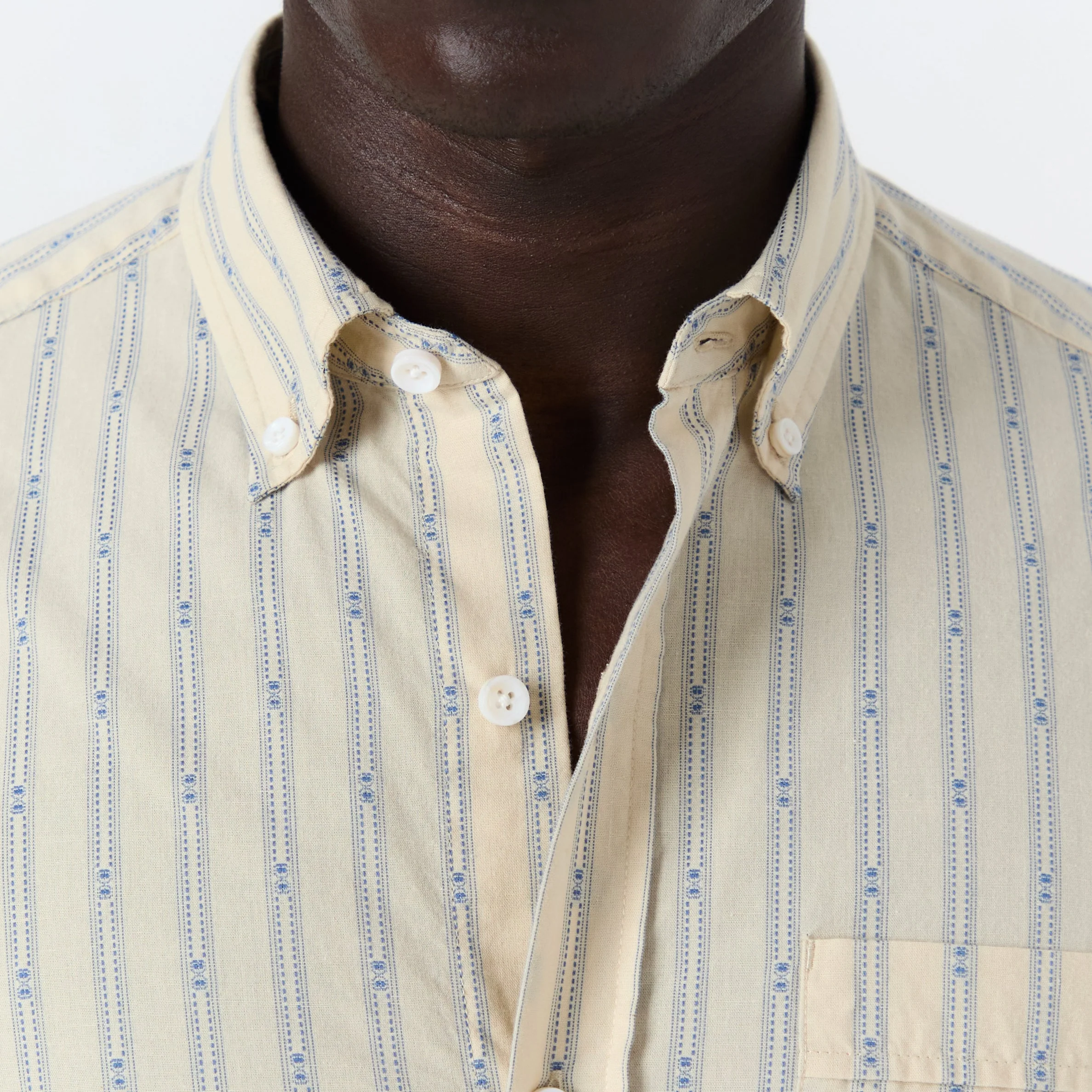 Chemise Calvi écru et bleu ciel - Image 5